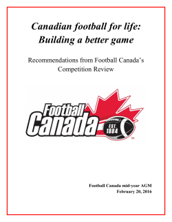 Canadian football for life: Building a better game