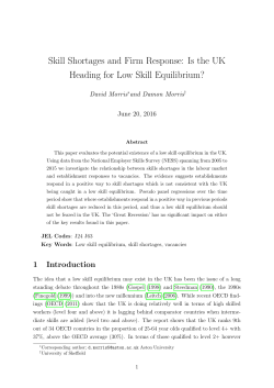 Skill Shortages and Firm Response: Is the UK Heading for Low Skill