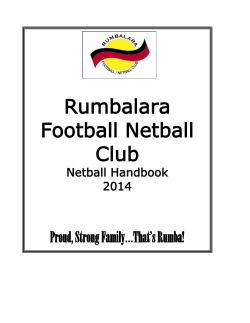 Rumbalara Football Netball Club Netball Handbook 2014 Proud