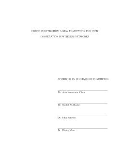 CODED COOPERATION: A NEW FRAMEWORK FOR USER