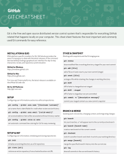 Git Cheat Sheet - GitHub Education