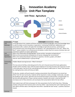 7th Agriculture Unit Plan - The Tennessee STEM Innovation Network