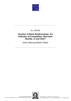 Number of Bank Relationships: An Indicator of Competition