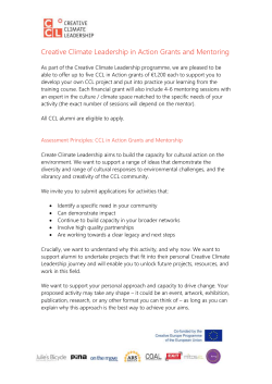 Creative Climate Leadership in Action Grants and Mentoring As part