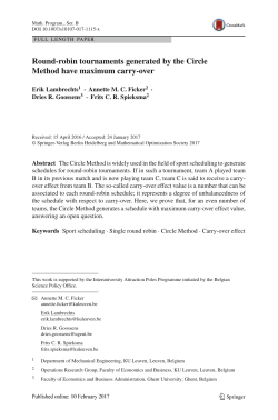 Round-robin tournaments generated by the Circle
