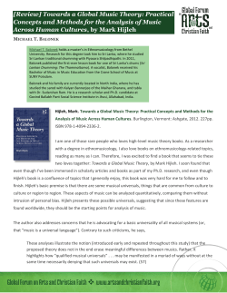 [Review] Towards a Global Music Theory: Practical Concepts and