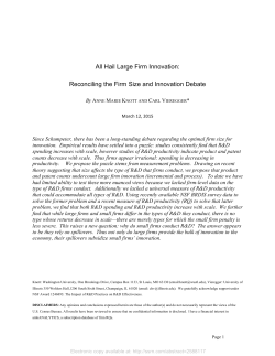 Reconciling the Firm Size and Innovation Debate