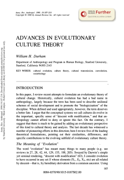 Advances in Evolutionary Culture Theory