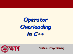 Array Class Operator Overloading 3 Systems Programming Operator