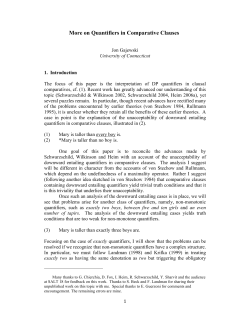 on Quantifiers in Comparative Clauses - Jon Gajewski