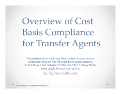 Overview of Cost Basis Compliance for Transfer Agents