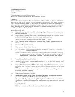 Mountain Roots Food Project Events Committee 1.29.2013 Present