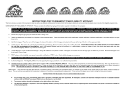 Tournament Team Eligibility Affiidavit 2013