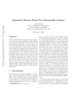 Quantum Theory From Five Reasonable Axioms