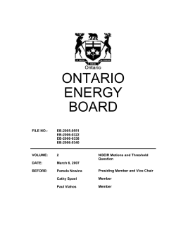 EB-2006-0322 - Ontario Energy Board
