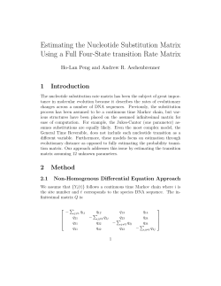 Estimating the Nucleotide Substitution Matrix Using a Full Four