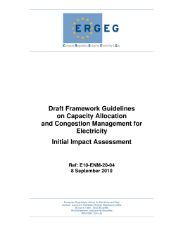 Draft Framework Guidelines on Capacity Allocation and Congestion