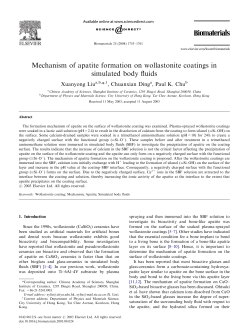 Mechanism of apatite formation on wollastonite coatings in