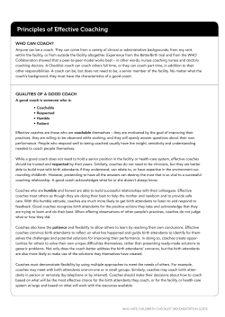 Principles of Effective Coaching