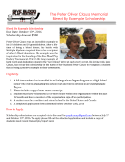 The Peter Oliver Clauss Memorial Bleed By Example Scholarship