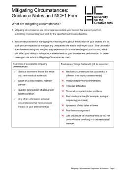 Guidance Notes and MCF1 Form - University for the Creative Arts