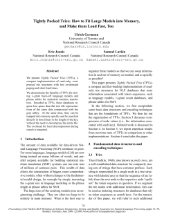 Tightly Packed Tries - Association for Computational Linguistics