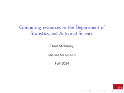 Computing resources in the Department of Statistics and Actuarial