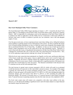 March 9, 2017 Dear Scott Municipal Utility Water