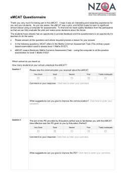 eMCAT Questionnaire