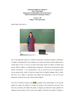 Technical English for Engineers Prof. Aysha Iqbal Department of