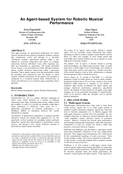 An Agent-based System for Robotic Musical Performance