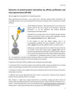 Discovery of protein-protein interactions by affinity purification and