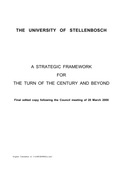 Strategic Framework - Stellenbosch University