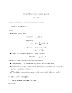 Game theory and market power