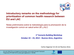 Introductory remarks on the methodology for - EU