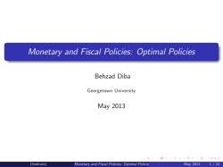 Monetary and Fiscal Policies: Optimal Policies