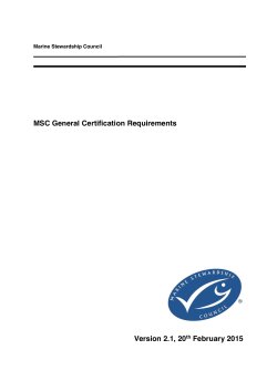 MSC General Certification Requirements Version 2.1, 20th February
