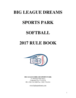 Softball Rulebook - Big League Dreams