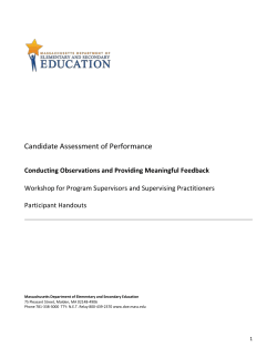 Conducting Observations and Providing Meaningful Feedback