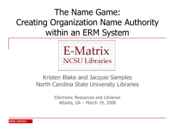 The name game: Creating organization name