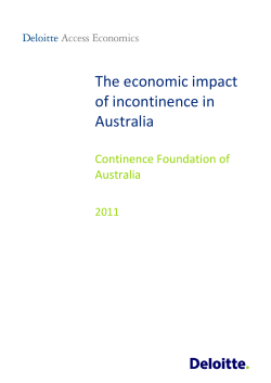 The economic impact of incontinence in Australia