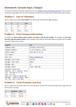 C# Basics - Homework