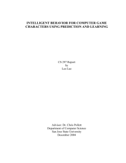 intelligent behavior for computer game characters using prediction