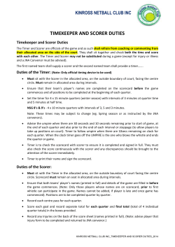Timekeeper and Scorer Duties