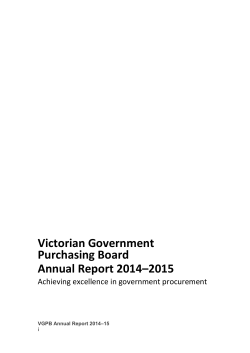 The VGPB annual reporting framework is a key component in this