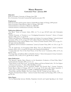 Marco Bassetto`s Curriculum Vitae