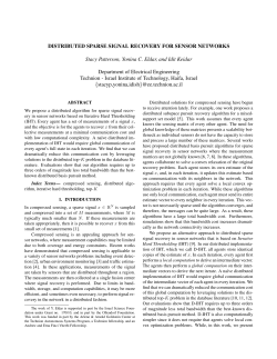 DISTRIBUTED SPARSE SIGNAL RECOVERY FOR SENSOR