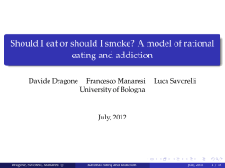 A model of rational eating and addiction