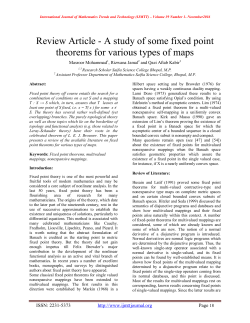Review Article - A study of some fixed point theorems for various
