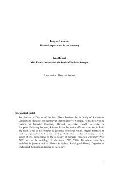 Imagined futures: Fictional expectations in the economy Jens